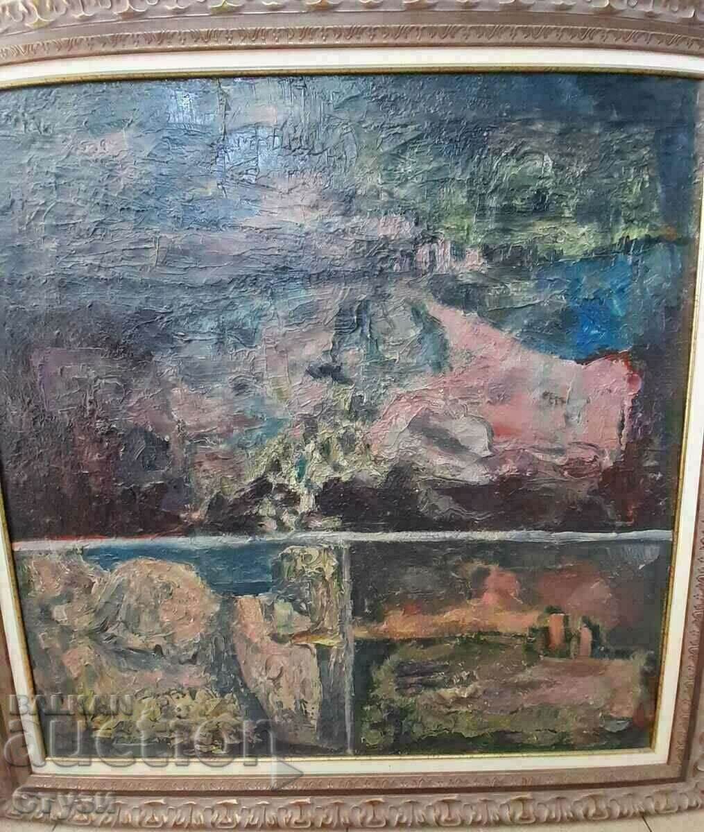 Pictură-Nikola Daskalov (1941-2010), ulei, 70x70cm, certificat