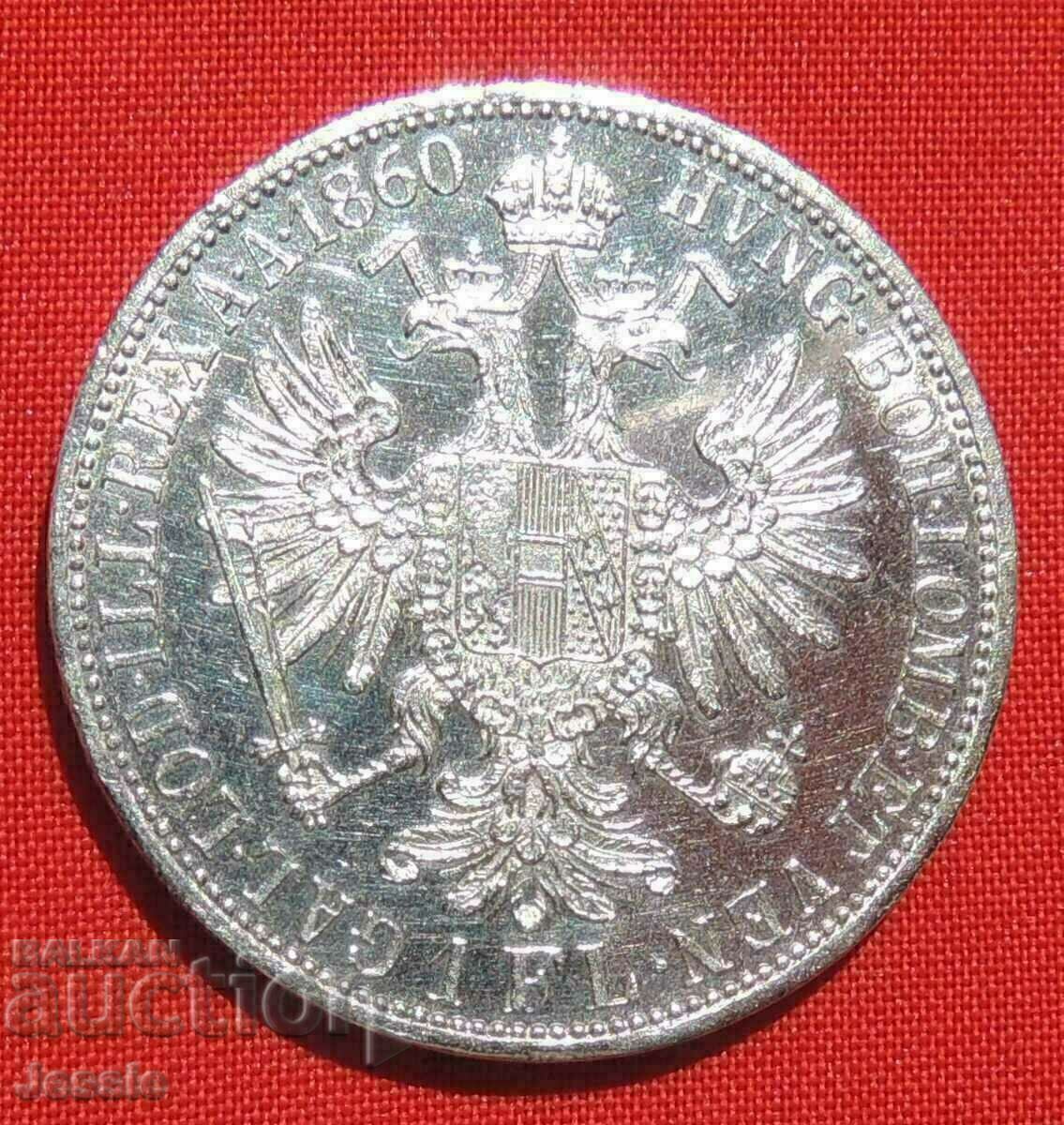 1 florin 1860 Austria-Hungary silver COMPARE AND ASSESS ! 1 florin 1860 Austria-Hungary silver COMPARE AND ASSESS !