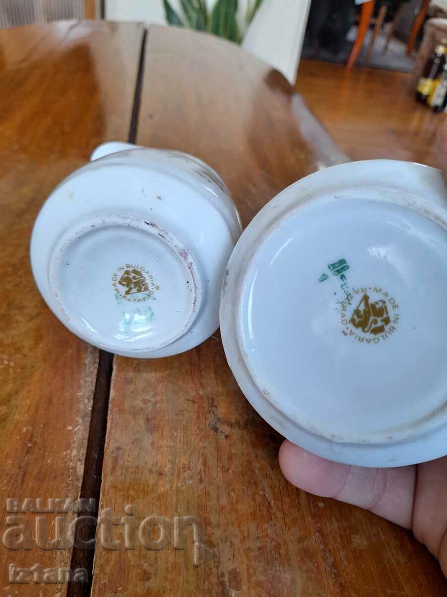 Old porcelain set, sugar bowl, jug - 5 Old porcelain set, sugar bowl, jug - 5