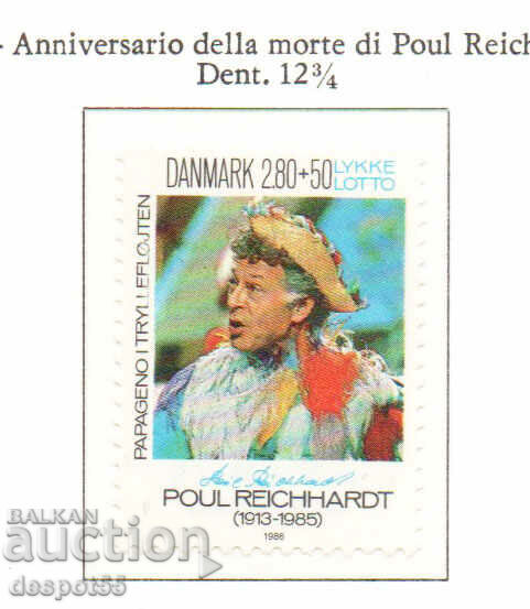 1986. Δανία. Στη μνήμη του Paul Reichardt - Δανός ηθοποιός.