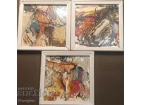 Three small paintings by Atanas Assenov.