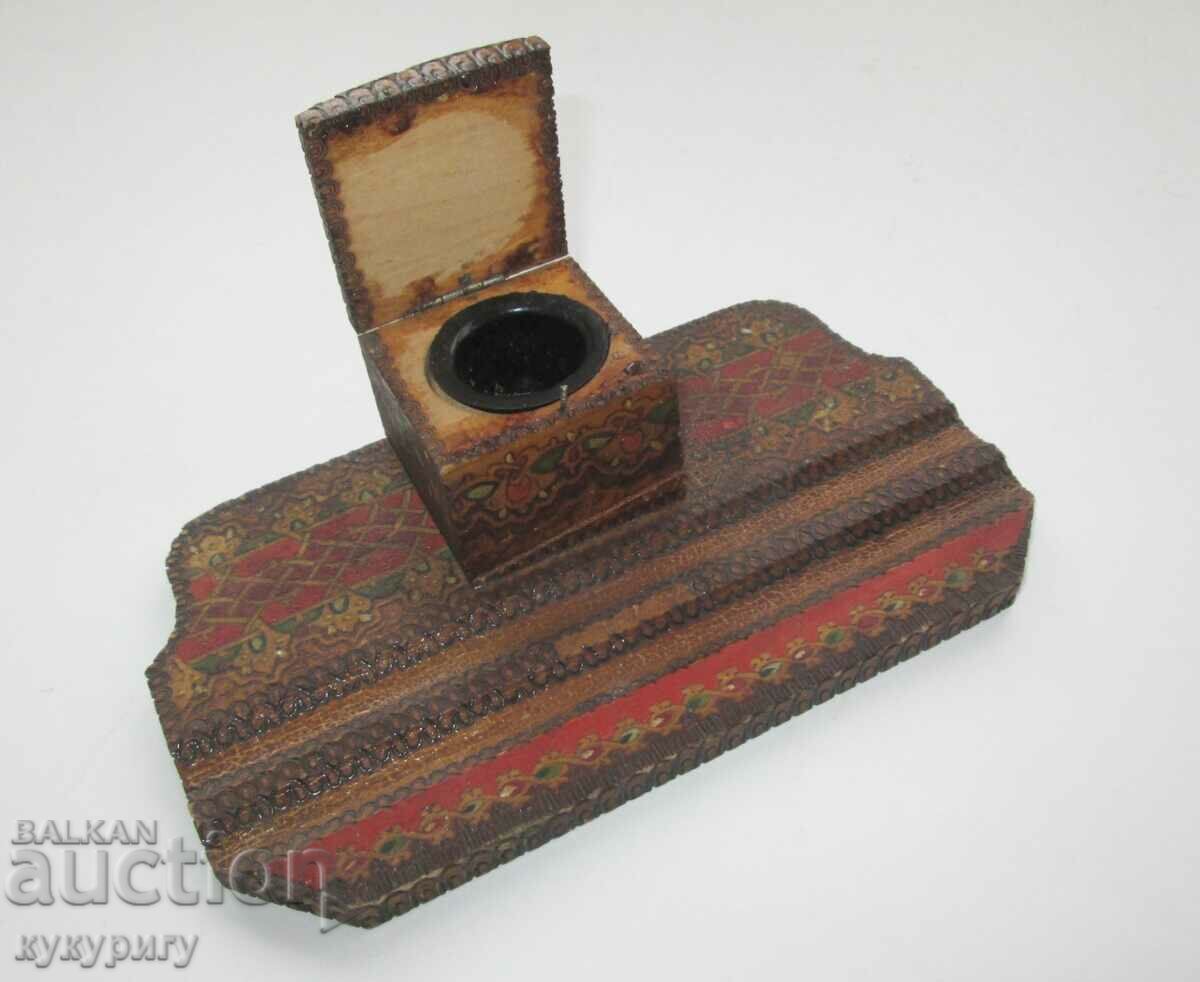 Old school desk wooden inkwell handmade with price 35.00 BGN | € 17.90