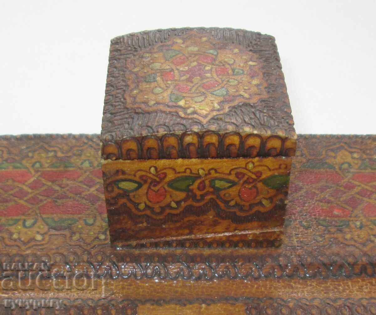 Old school desk wooden inkwell handmade - 7