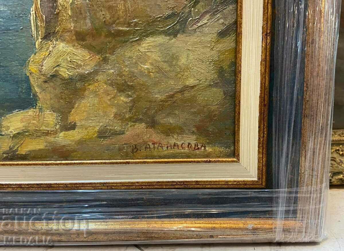 Venetka Atanasova-"By the shore"-vopsele în ulei-semnate-încadrate cu preț € 600.00 | 1173.50 BGN