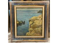 Venetka Atanasova-"By the shore"-oil paints-signed-framed
