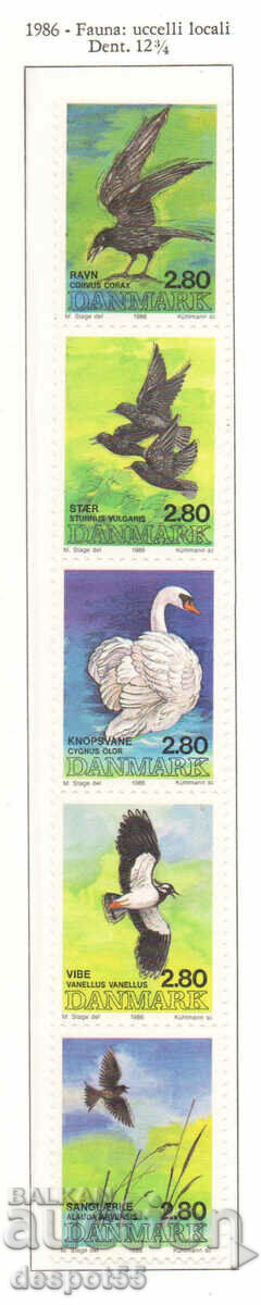 1986. Denmark. Fauna - Local birds. Strip.