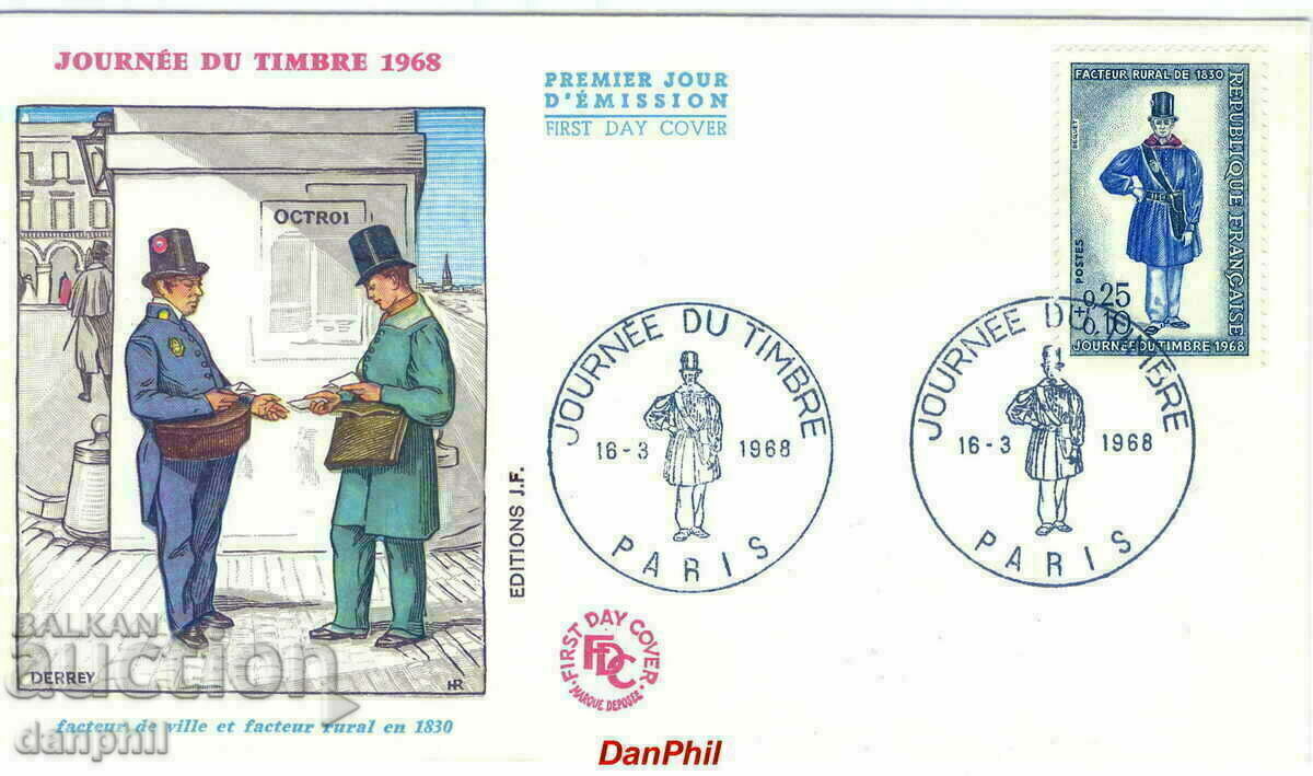 Franța - 1968 PPD/FDC-16.03.1968 Ziua timbrului poștal