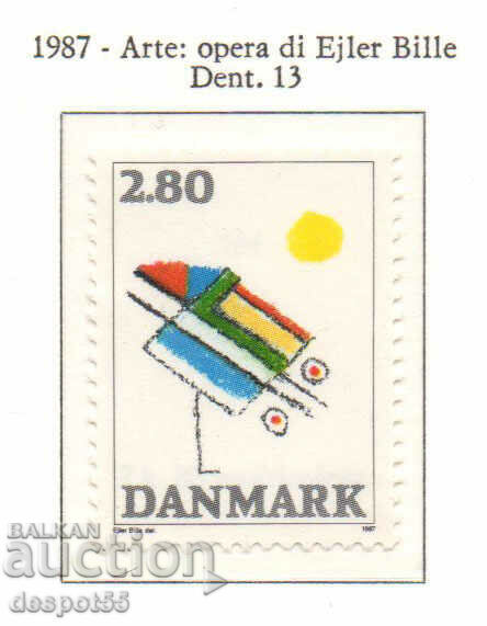 1987. Дания. Абстрактна картина от Ейлер Бил.
