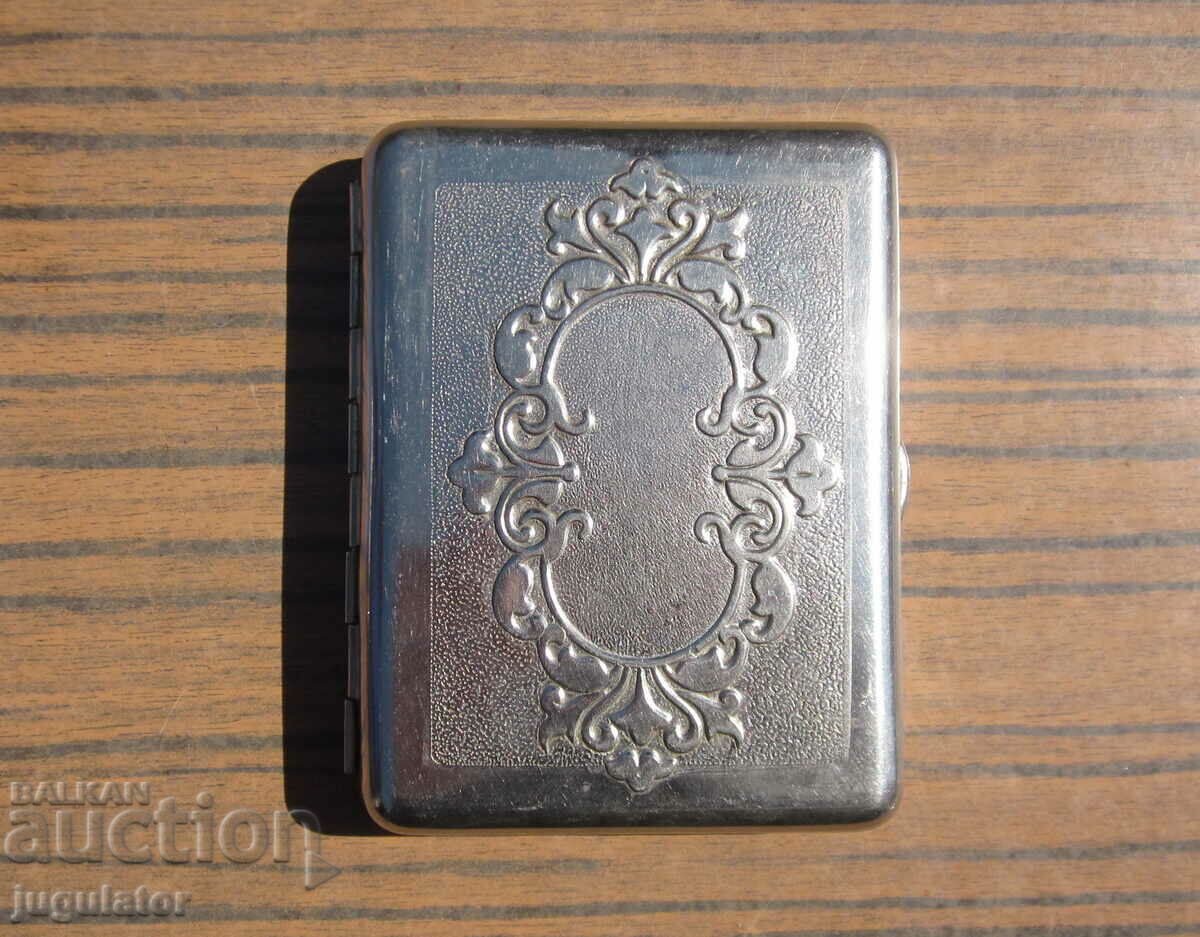 old antique metal snuffbox with ornaments