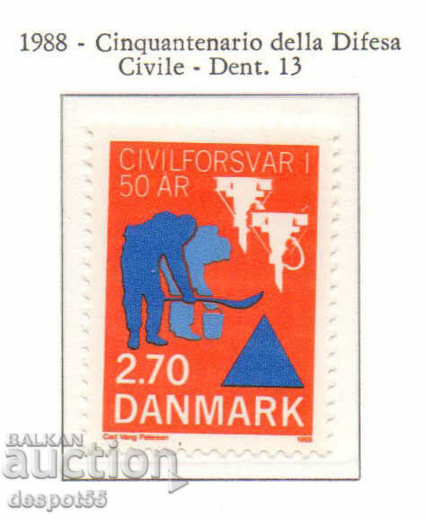 1988. Denmark. 50 years of the Danish Civil Protection Agency.