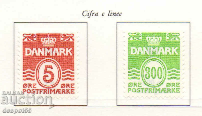 1989. Дания. Цифрови марки - Вълнообразни линии.