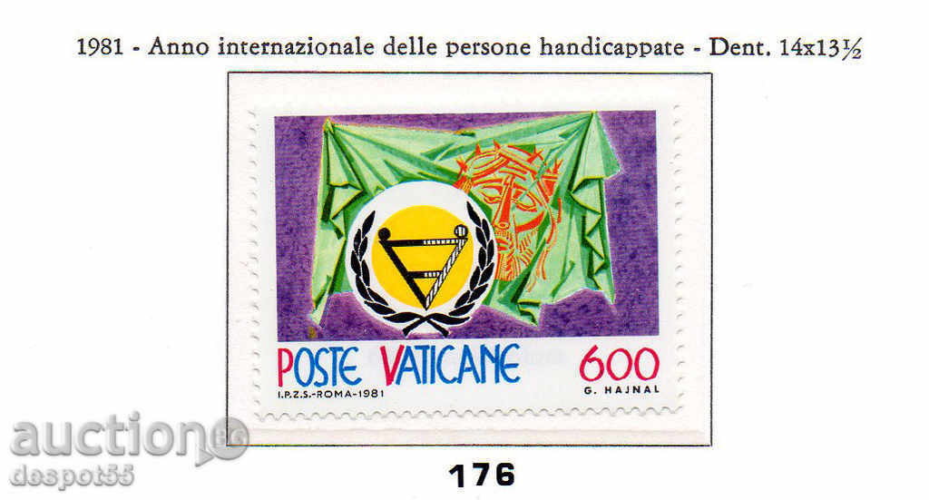 1981. Ватикана. Международна година на инвалидите.