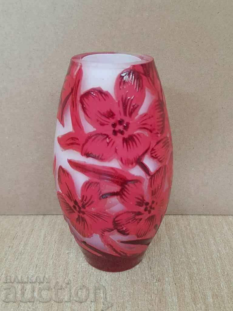 Auction Beautiful vase NANCY DAUM NANCY secession red replica Auction Beautiful vase NANCY DAUM NANCY secession red replica