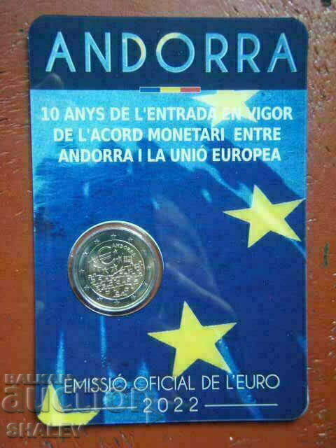 2 Euro 2022 Andorra "10 years in EU"(1) Андора- Unc (2 евро)