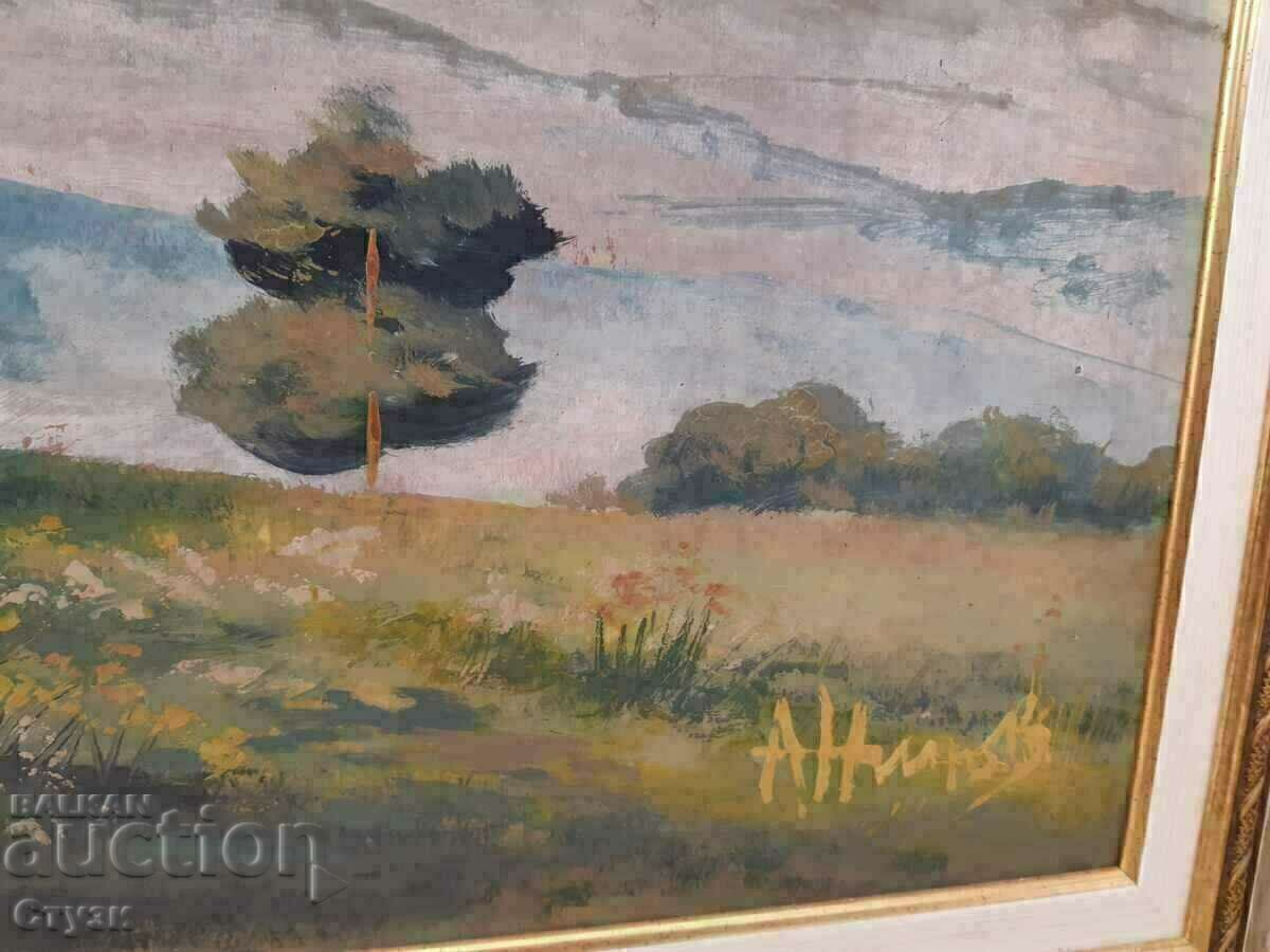 Licitație Tablou-Angel Ninov (1927-2017), ulei, 44,5x59,5 cm, certificat