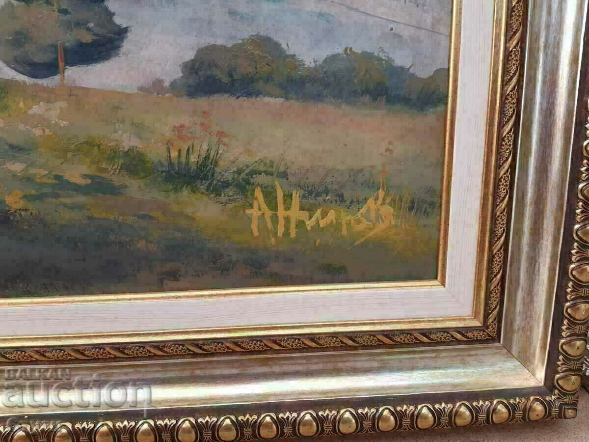 Painting-Angel Ninov (1927-2017), oil, 44.5x59.5 cm, certificate - 5