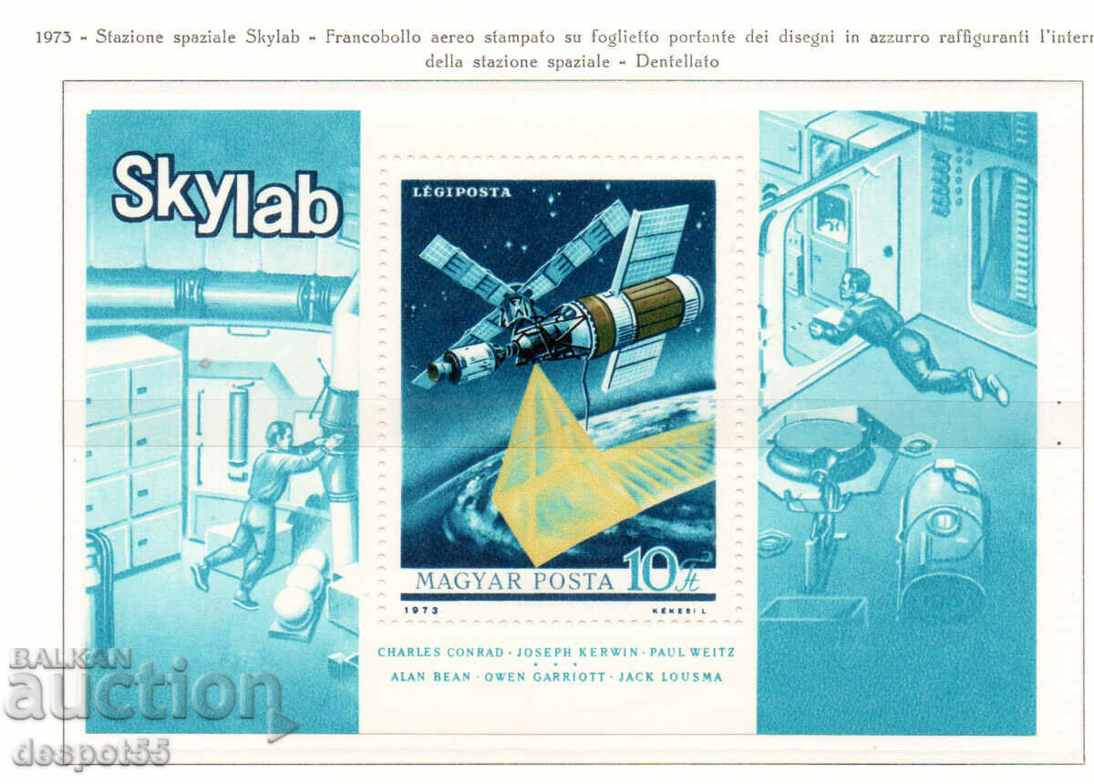 1973. Hungary. Skylab space station. Block.