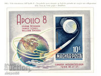 1969. Hungary. Apollo 8 in orbit. Block.