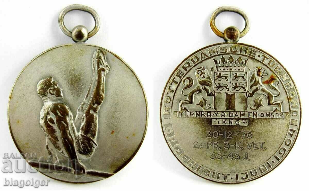 Sport-Premiu medalie-Gimnastica-Olanda-Rotterdam-1936