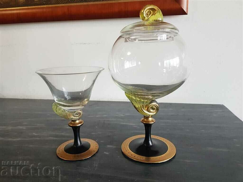 Auction Designer and author Elime handmade glass Murano Cup and Bowl Auction Designer and author Elime handmade glass Murano Cup and Bowl