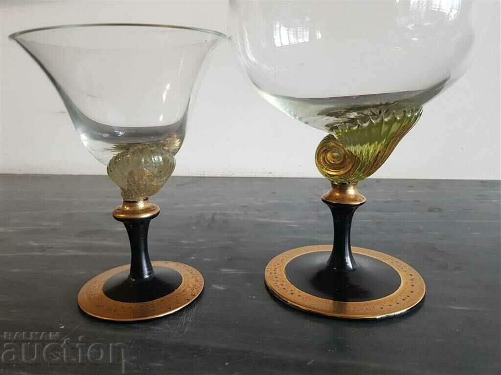 Delivery of Designer and author Elime handmade glass Murano Cup and Bowl Delivery of Designer and author Elime handmade glass Murano Cup and Bowl