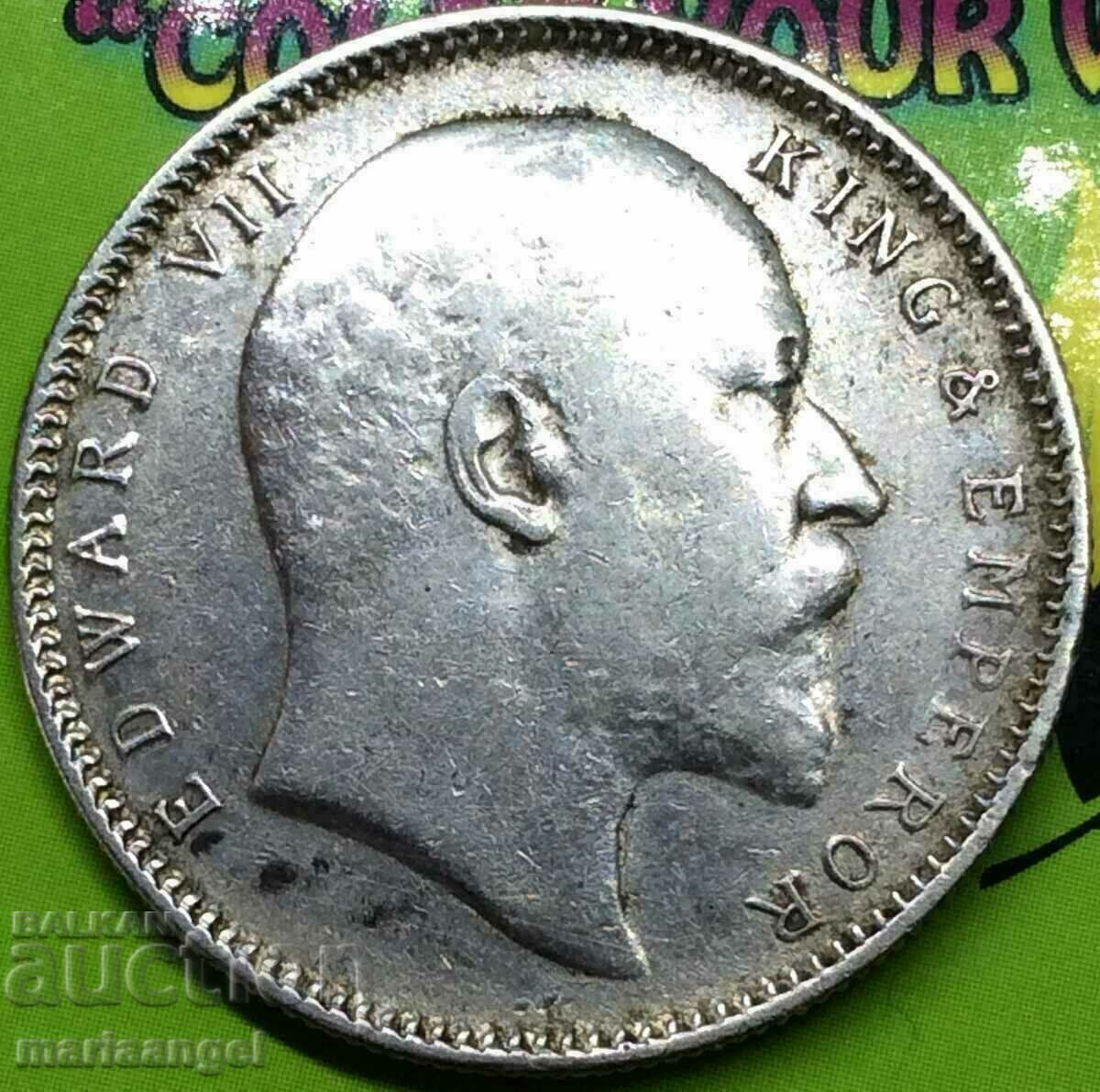 Британска Индия 1 рупия 1908 30мм 11,63г - доста рядка