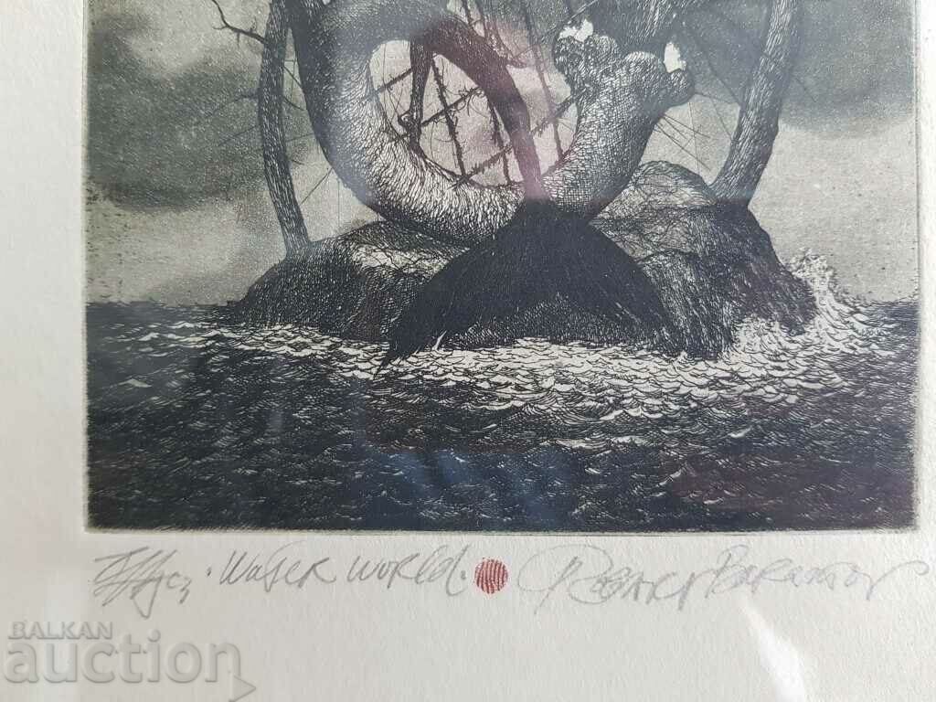 Παράδοση ROBERT BARAMOV 1966 - 2021 Λιθογραφία υδάτινου κόσμου Παράδοση ROBERT BARAMOV 1966 - 2021 Λιθογραφία υδάτινου κόσμου