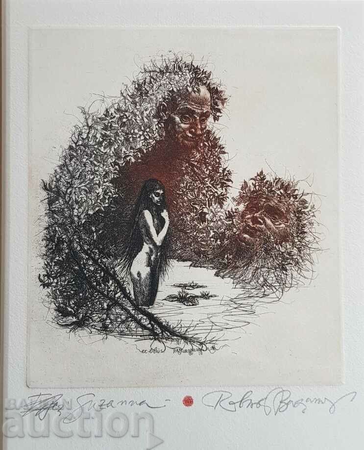 ROBERT BARAMOV 1966 - 2021 Susanna litografie grafică