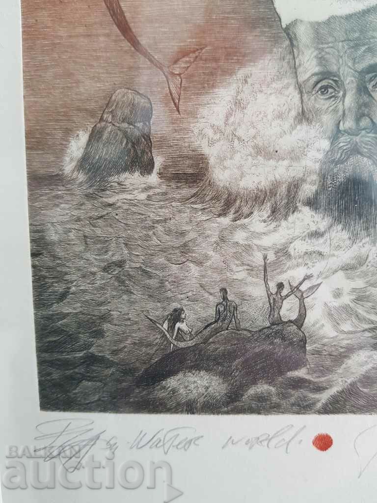 Παράδοση ROBERT BARAMOV 1966 - 2021 Water World II λιθογραφία Παράδοση ROBERT BARAMOV 1966 - 2021 Water World II λιθογραφία