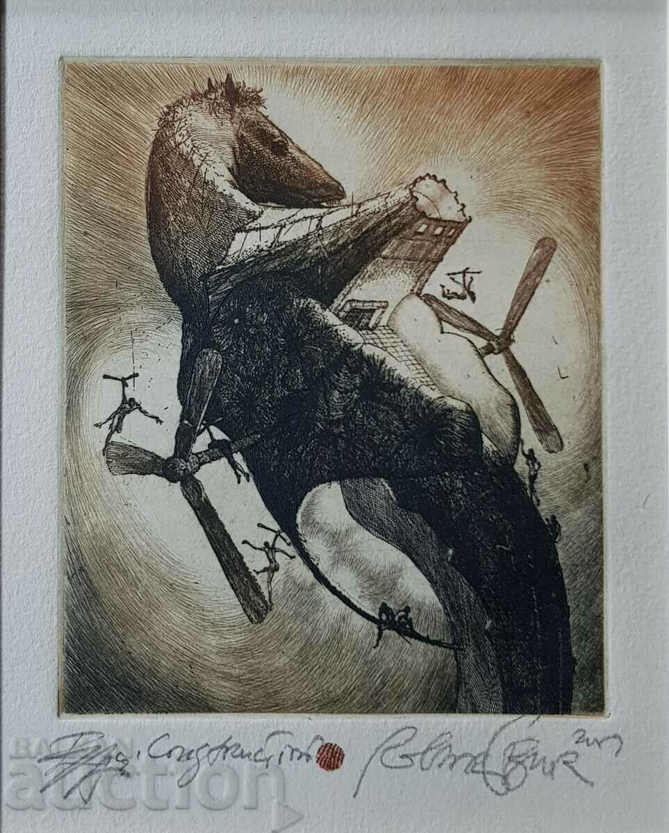 ROBERT BARAMOV 1966 - 2021 Construction II lithograph graphic ROBERT BARAMOV 1966 - 2021 Construction II lithograph graphic