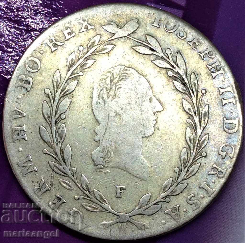20 Kreuzers 1790 F Austria Hall Tyrol silver - exc. rare