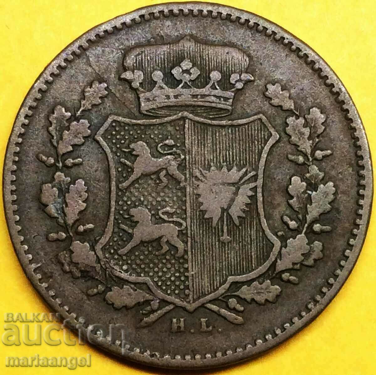 1 dreiling 1850 Germany 4.7g Christian VII Cu - quite rare