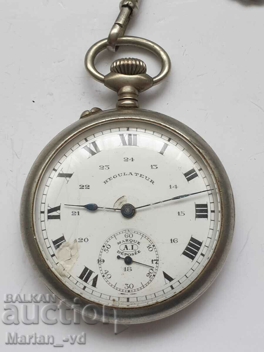 Auction  Regulateur argentan market al deposee 48 pocket watch