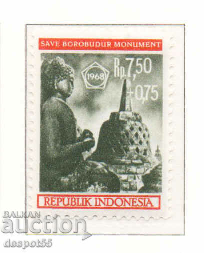 1968. Indonezia. Borobudur - un monument budist uriaș.