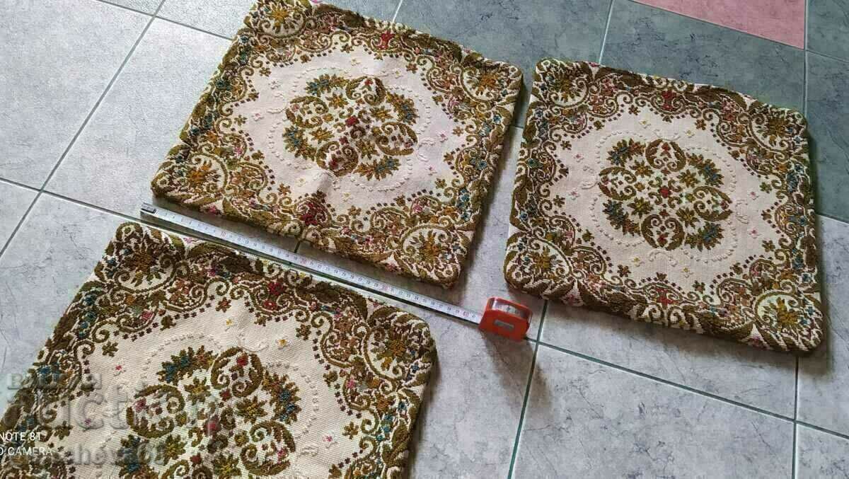 Auction  THREE tapestry pillow shams