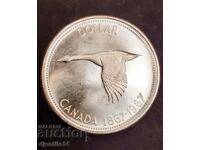 1 dolar Canada 1867/1967. 800 argint