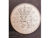 Монета Нидерландия 2 1/2 С сребро