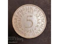 Монета Германия 5 марки1951г.