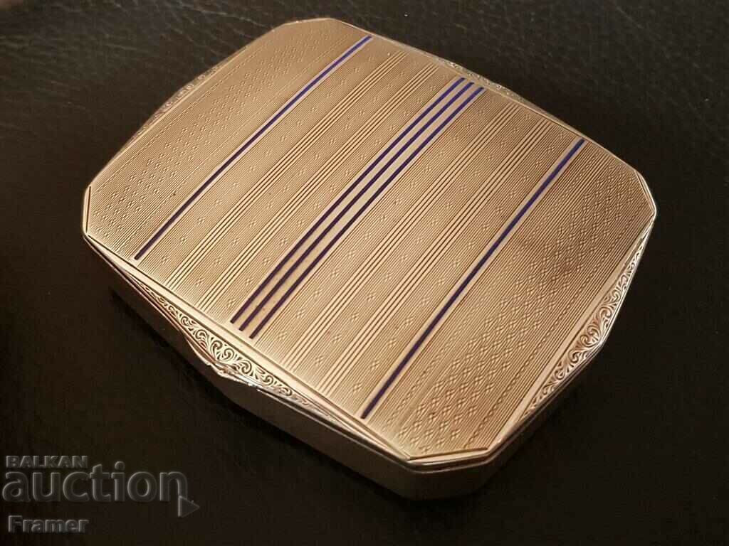 Silver enamel silver Art Deco snuff box with silver box Silver enamel silver Art Deco snuff box with silver box