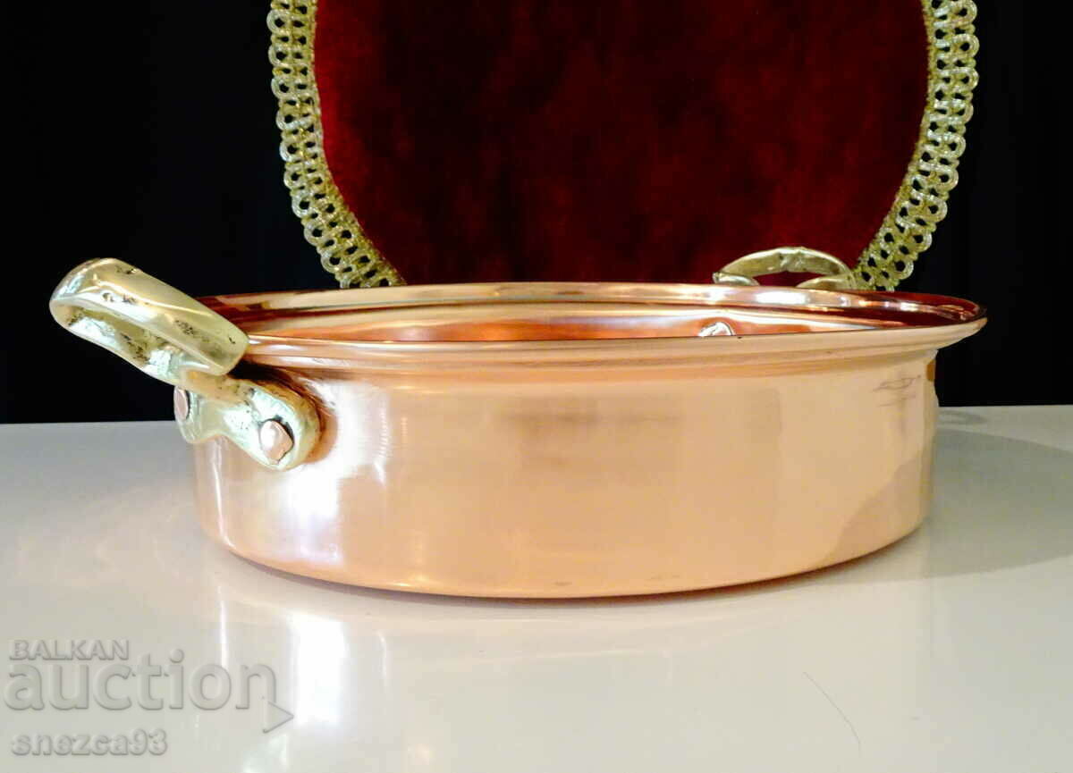 Auction Copper pan, copper tray, hand-forged pure red copper Auction Copper pan, copper tray, hand-forged pure red copper