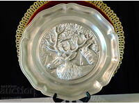 Cerb, panou, farfurie din cositor, tablou de vânătoare