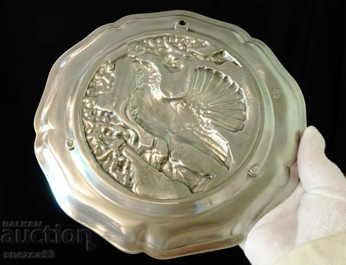 Πάνελ, τσίγκινη πλάκα τοίχου με ανάγλυφη καπαρκαλιά. - 5 Πάνελ, τσίγκινη πλάκα τοίχου με ανάγλυφη καπαρκαλιά. - 5