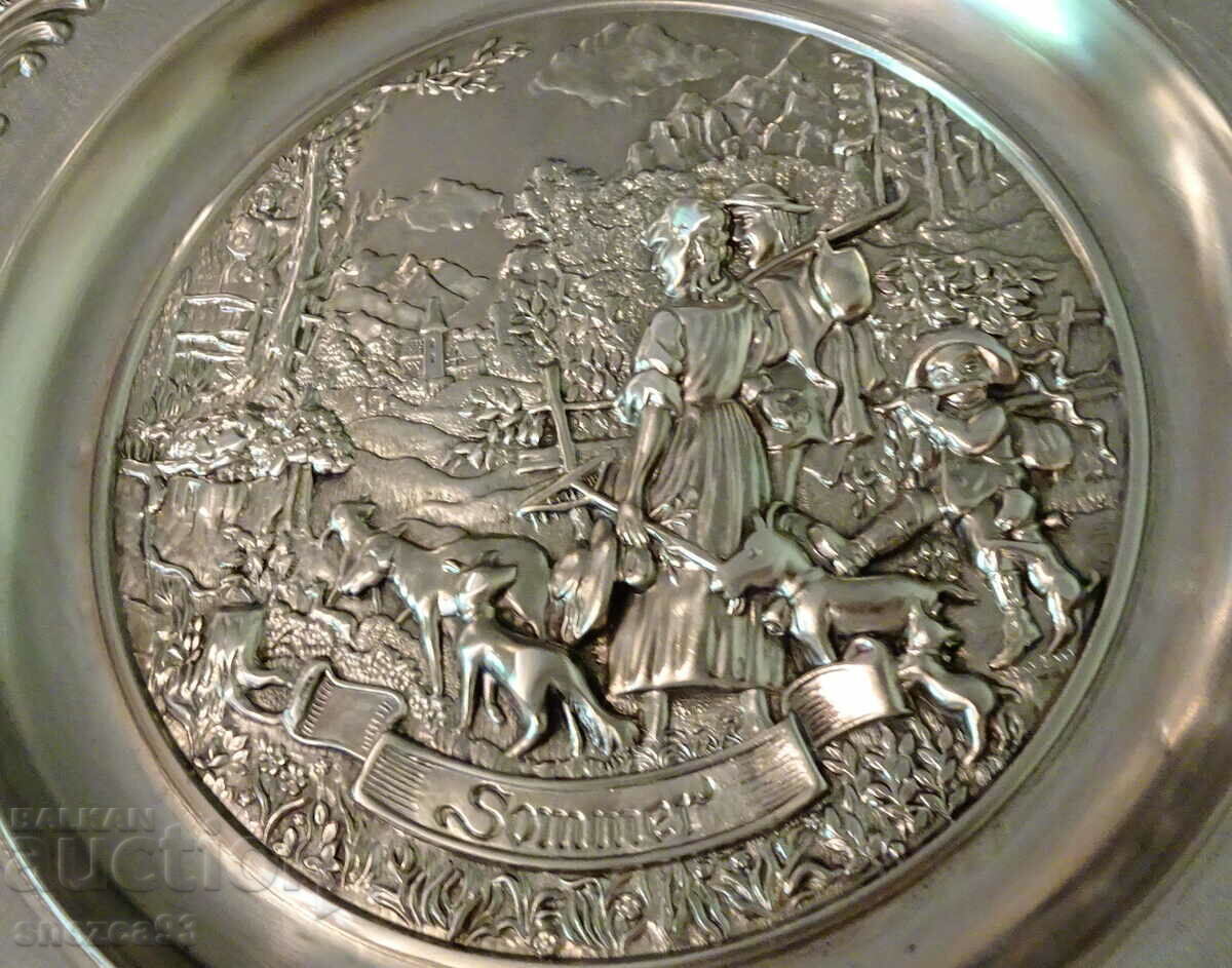 Auction  Panel, wall plate made of tin Summer.