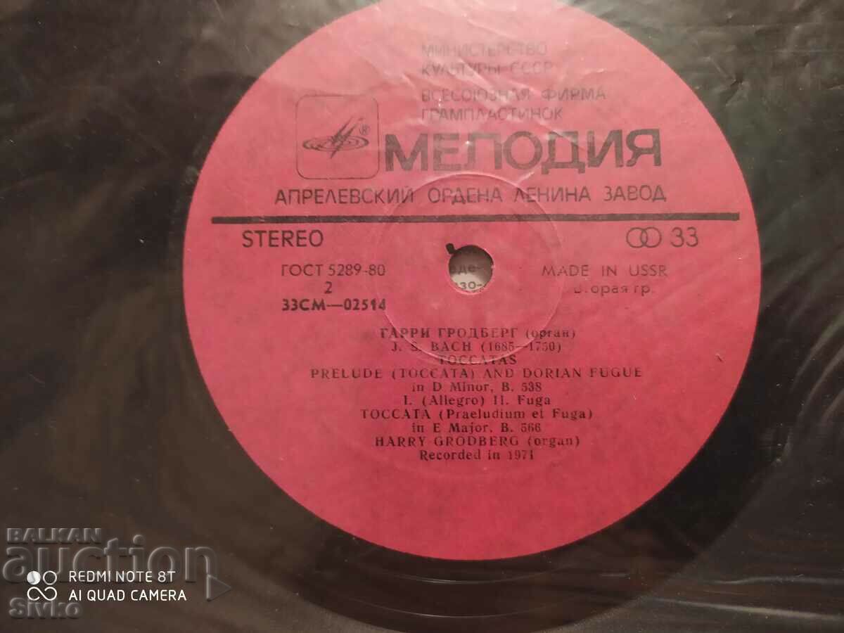 Auction  Gramophone record Bach, Harry Grodberg, organ