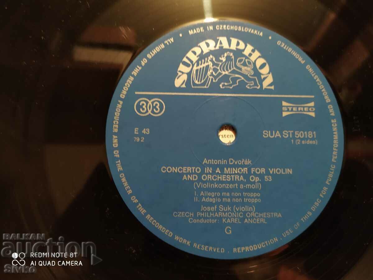 Delivery of Dvorak gramophone record