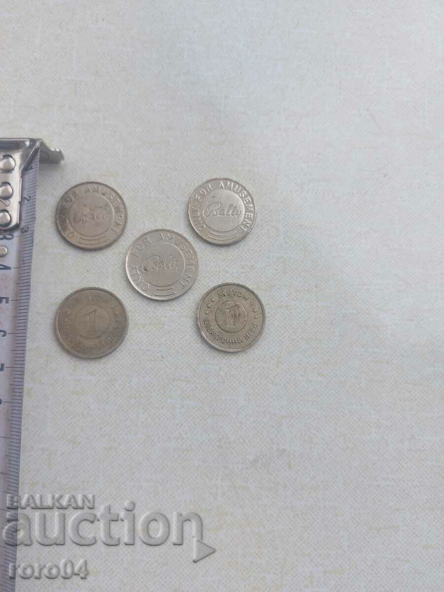TOKENS FOR ELECTRONIC GAMES - 5 PCS with price 10.00 BGN | € 5.11 TOKENS FOR ELECTRONIC GAMES - 5 PCS with price 10.00 BGN | € 5.11