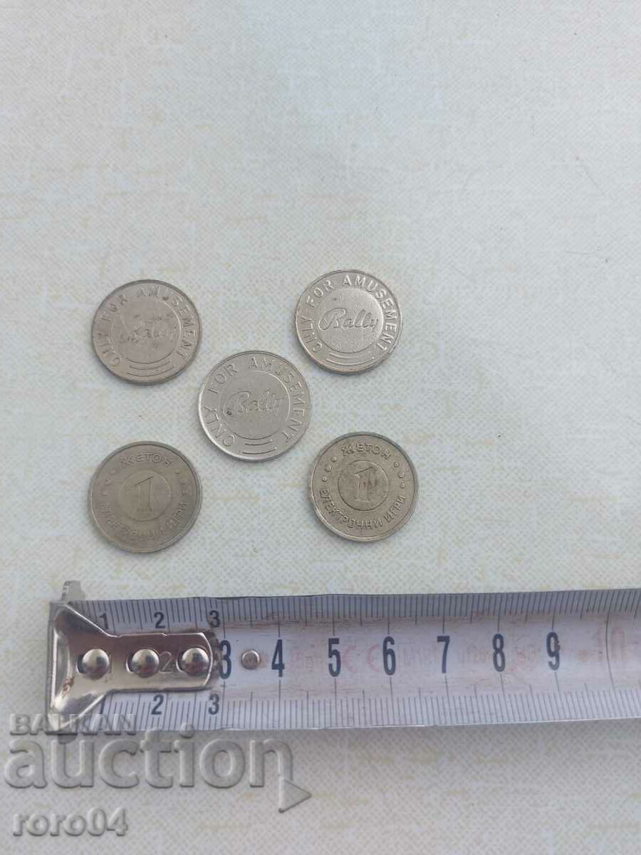 Auction  TOKENS FOR ELECTRONIC GAMES - 5 PCS