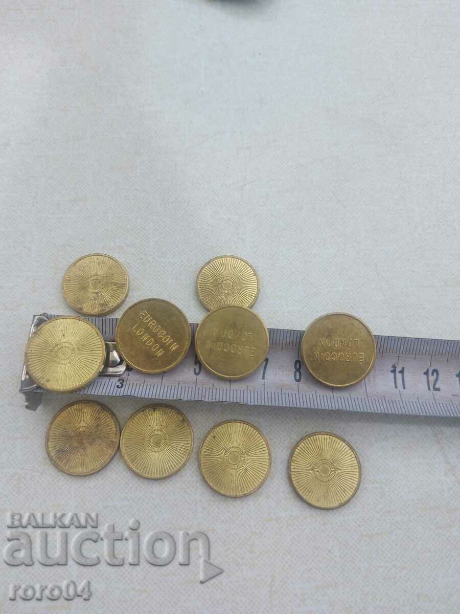 TOKENS - EUROCOIN LONDON - 10 PCS - 7 TOKENS - EUROCOIN LONDON - 10 PCS - 7