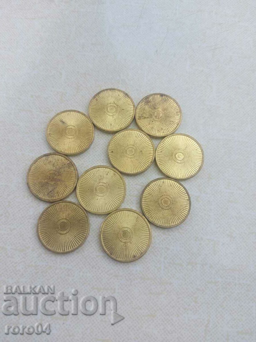 TOKENS - EUROCOIN LONDON - 10 PCS - 5 TOKENS - EUROCOIN LONDON - 10 PCS - 5