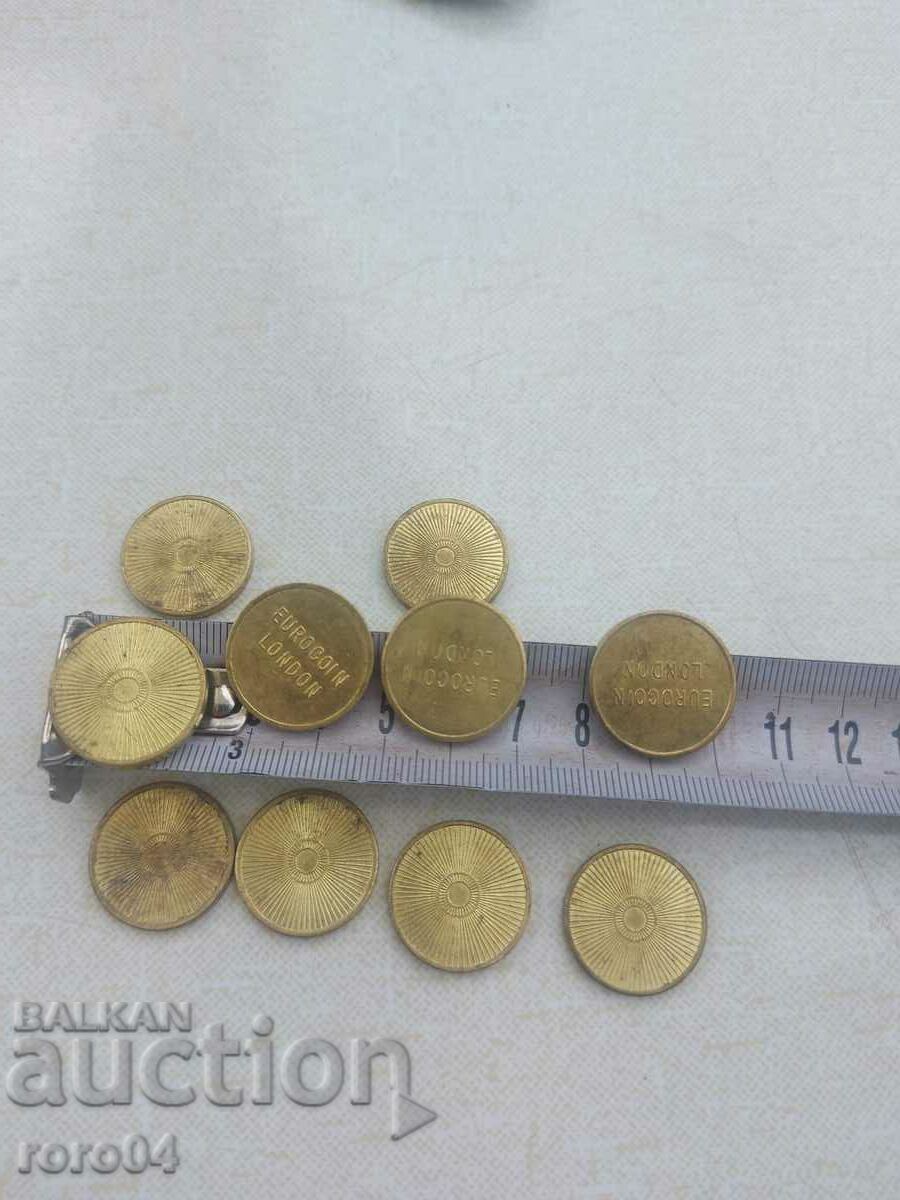 TOKENS - EUROCOIN LONDON - 10 PCS - 7 TOKENS - EUROCOIN LONDON - 10 PCS - 7